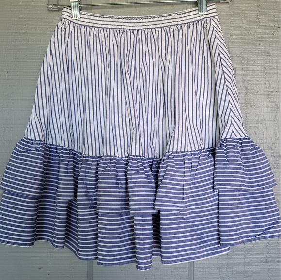 J. Crew Striped Ruffle Skirt. Size 00 - Picture 4 of 8